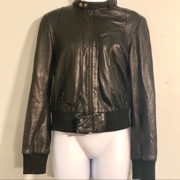Forever 21 Jackets & Blazers - Black Leather Moto Jacket with Zippers and Snaps